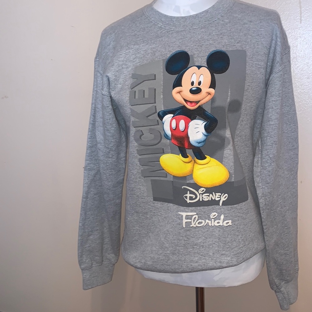 Disney Gildan Activewear Heather Gray Mickey Mouse Sweatshirt